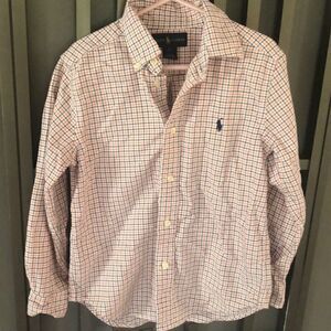 Ralph Lauren plaid checked button-down, Oxford, shirt, boys 6￼ long sleeve